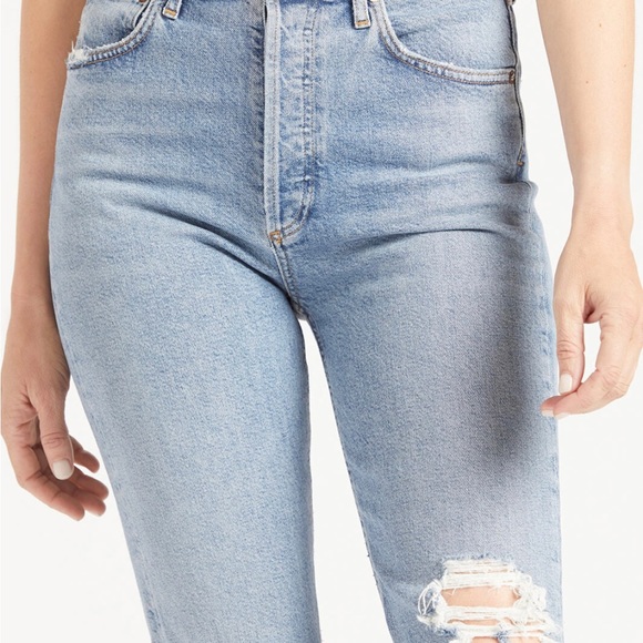 Agolde Distressed Riley Jeans - Picture 4 of 11